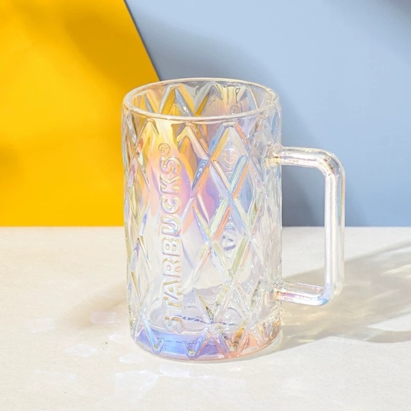 Starbucks China Iridescent 2021 Ripple Glass Mug 480mL Rare Retired Beer Mug - Picture 2 of 5